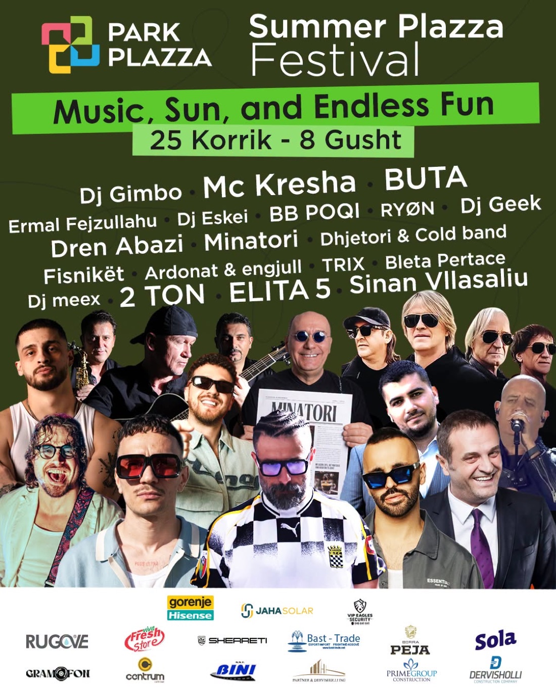 Posteri Summer Plazza Festival me listën e artistëve dhe datat 25 Korrik deri më 8 Gusht